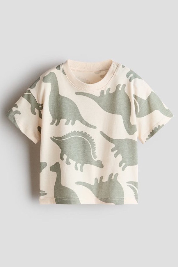Franela de algodón estampada con dinosaurios. — Cocoa & Bambú